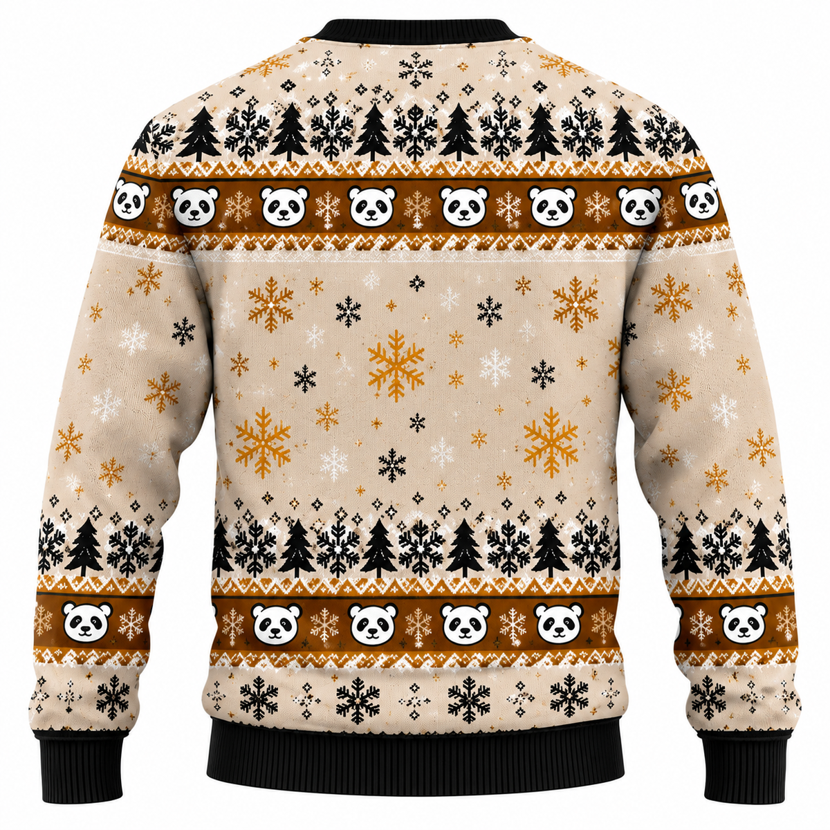Men's Christmas Sweatshirt with Snowflake, Christmas Tree & Light Print – Relaxed Fit, Crew Neck & Long Sleeves