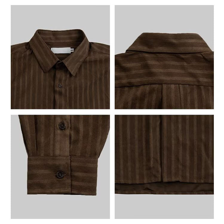 Men's Elegant Fine Ribbed Textured Shirt