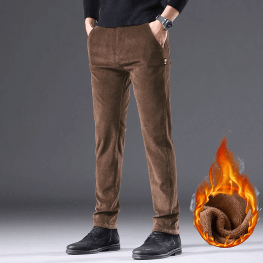 Men's Fleece-Lined Corduroy Winter Pants