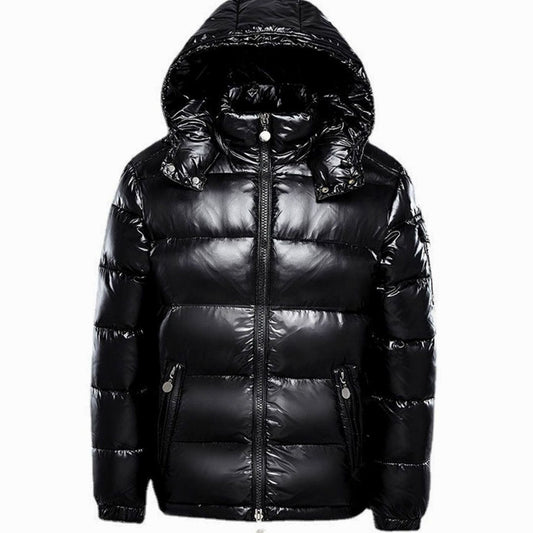 Men's Hooded Quilted Puffer Winter Jacket with Full Zip