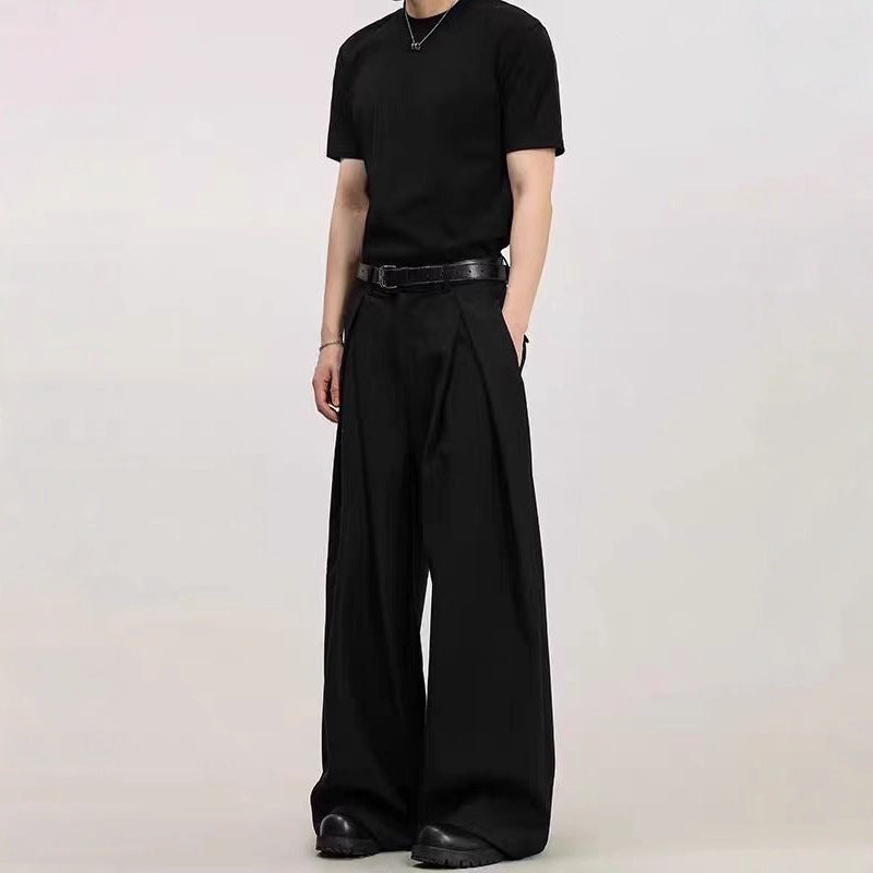 Men's Wide-Leg Harem Pants with Pockets