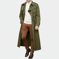 Double-Breasted Long Coat for Men