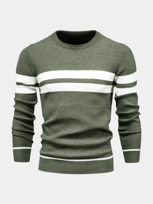 Image of Michael | Men's Striped Crew Neck Sweater