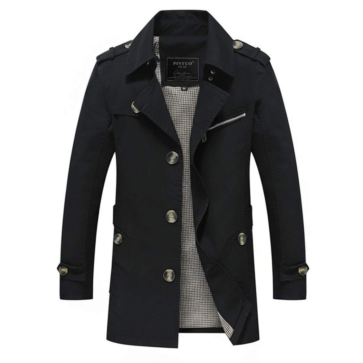 Mid-Length Trench Coat for Men