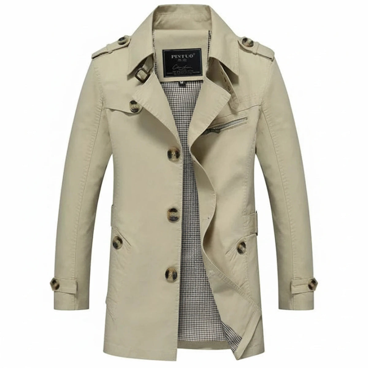 Mid-Length Trench Coat for Men
