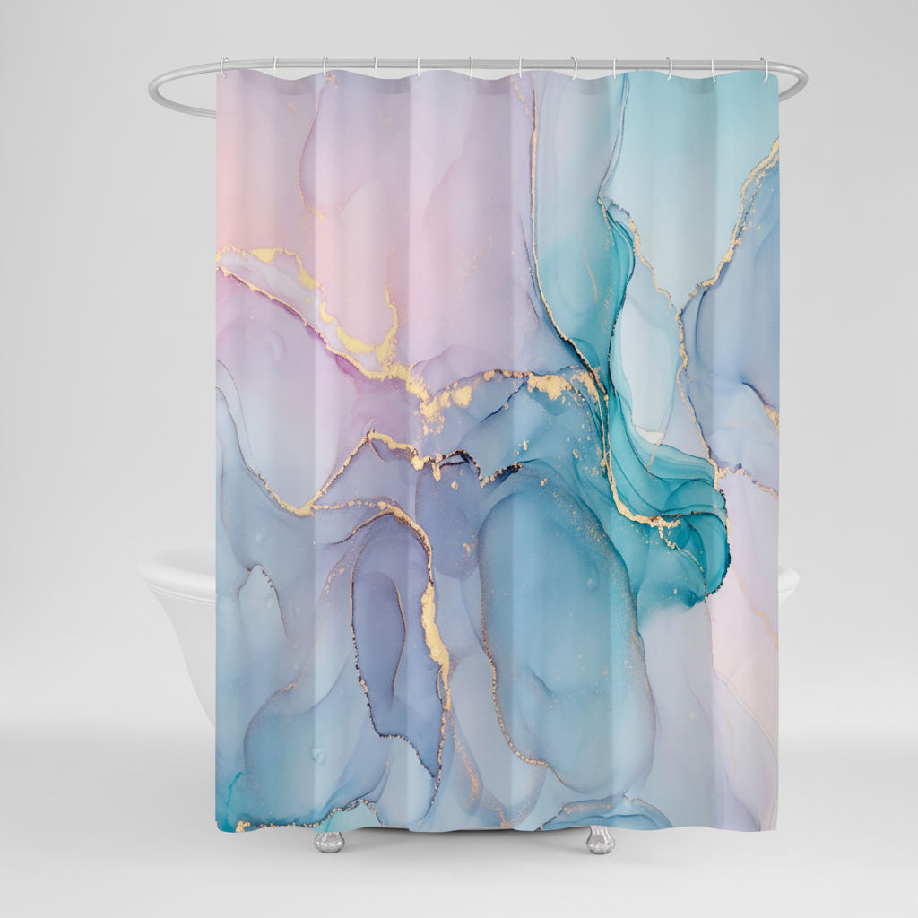 Modern Marbled Shower Curtain