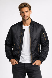 Noel | Men's Ribbed Trim Bomber Jacket