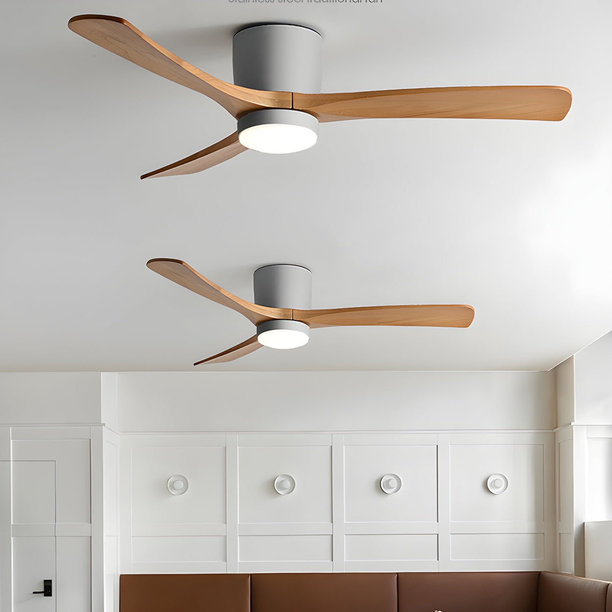 Nordic Wooden Ceiling Fan Light with Remote LED