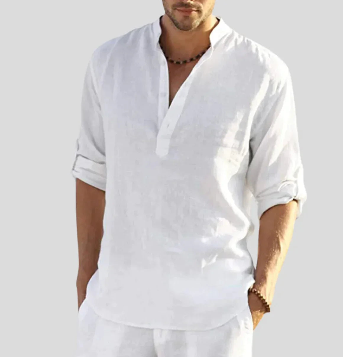 Image of Odin | Men's Band Collar Casual Shirt