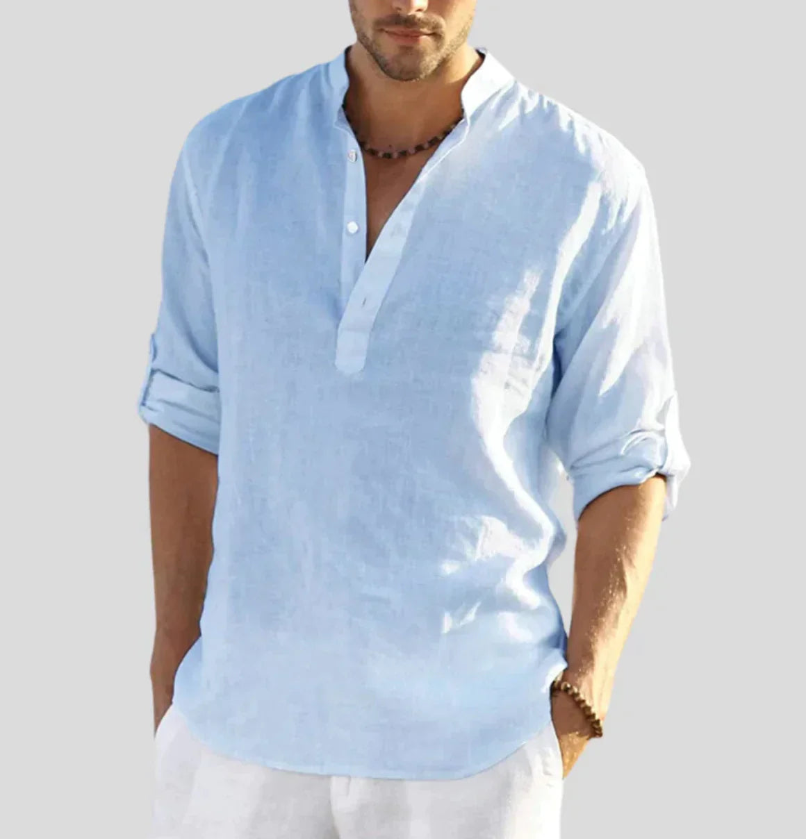 Image of Odin | Men's Band Collar Casual Shirt