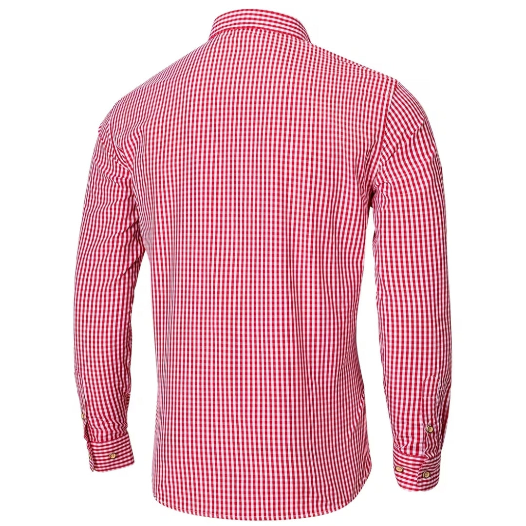 Oktoberfest Checkered Shirt - Long Sleeves with Button Closure