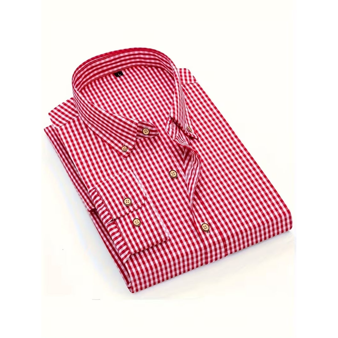 Oktoberfest Checkered Shirt - Long Sleeves with Button Closure