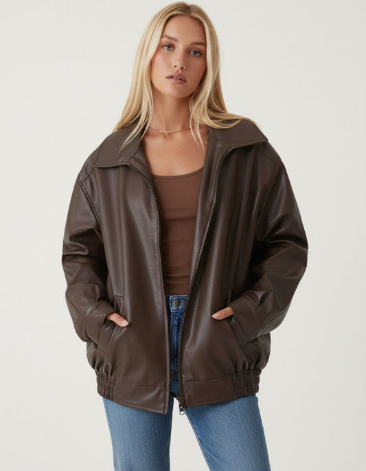 Oversized Bomber Jacket for Women