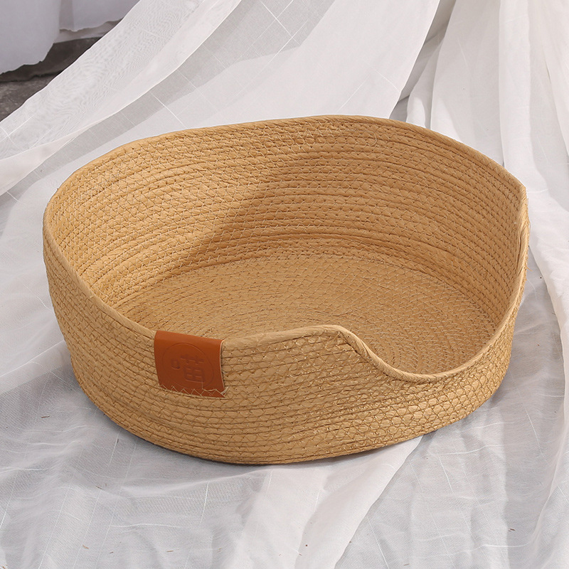 Paper Rope Cat Bed with Washable Cover