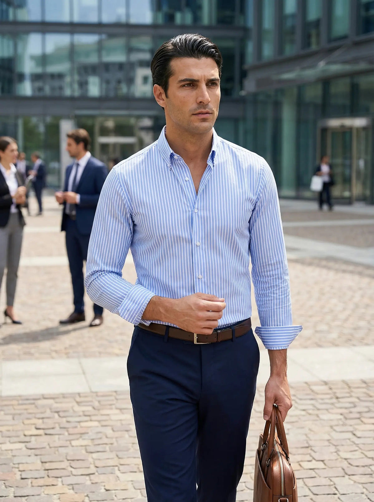 Image of Percy | Men's Striped Button-Down Shirt