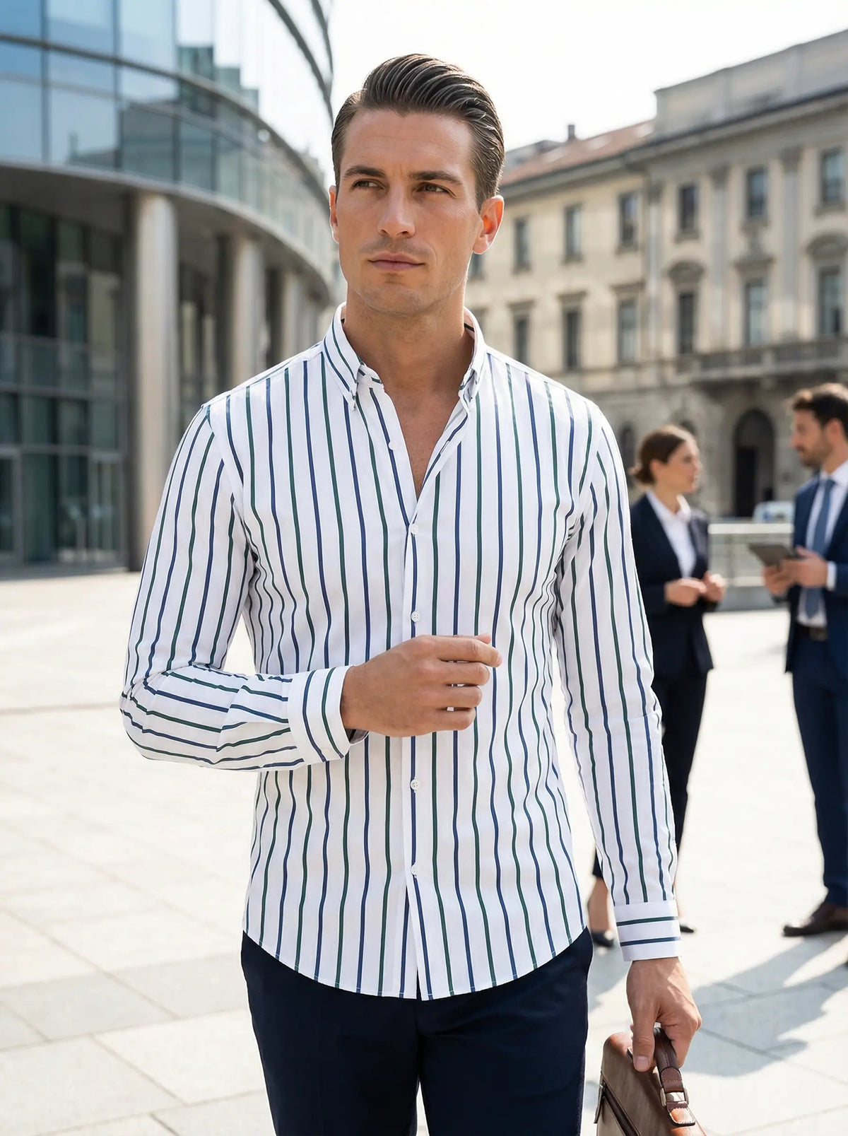 Image of Percy | Men's Striped Button-Down Shirt