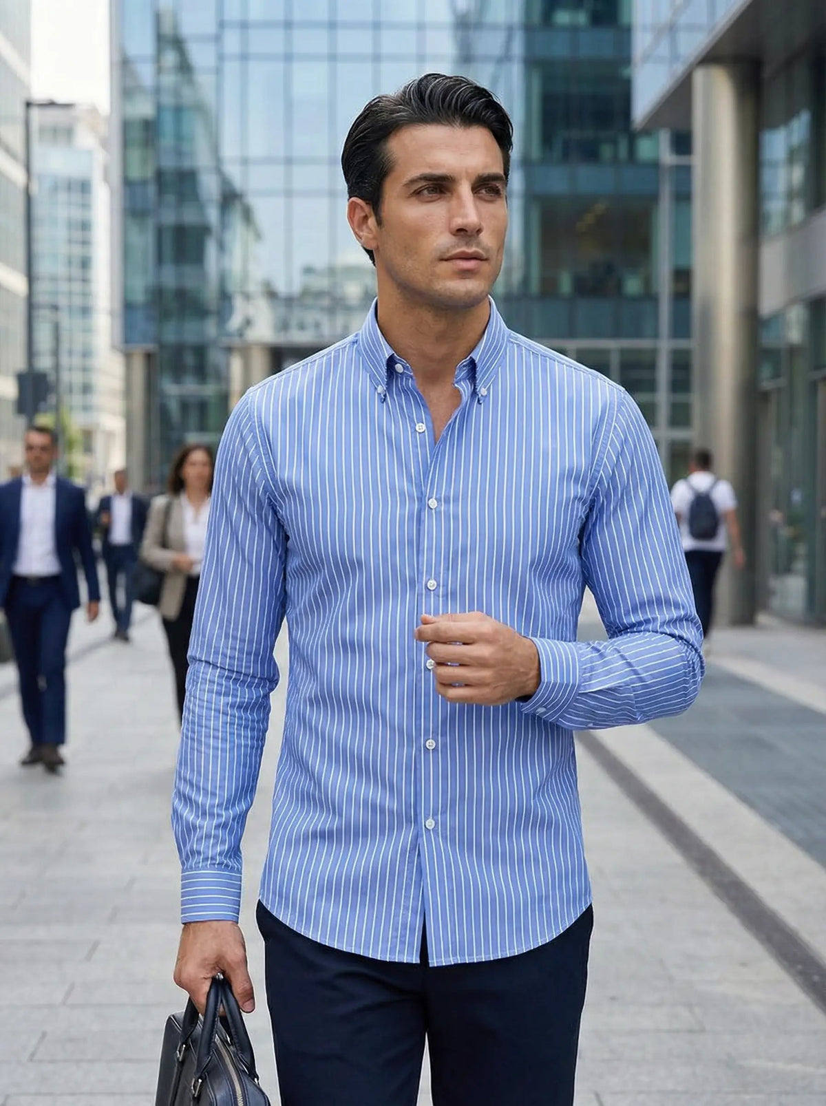 Image of Percy | Men's Striped Button-Down Shirt