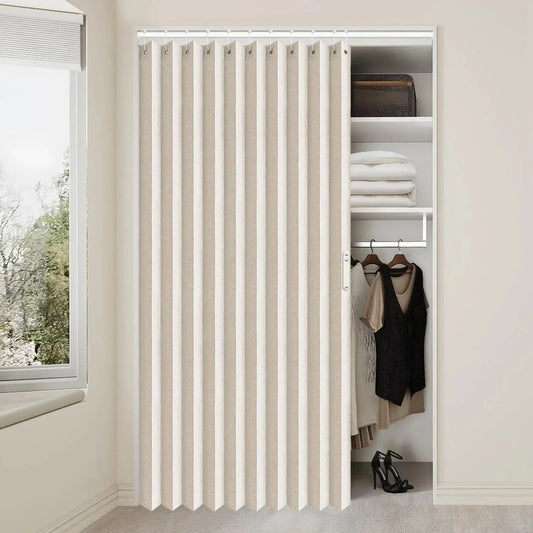 Pleated Folding Room Divider Curtain for Doorways