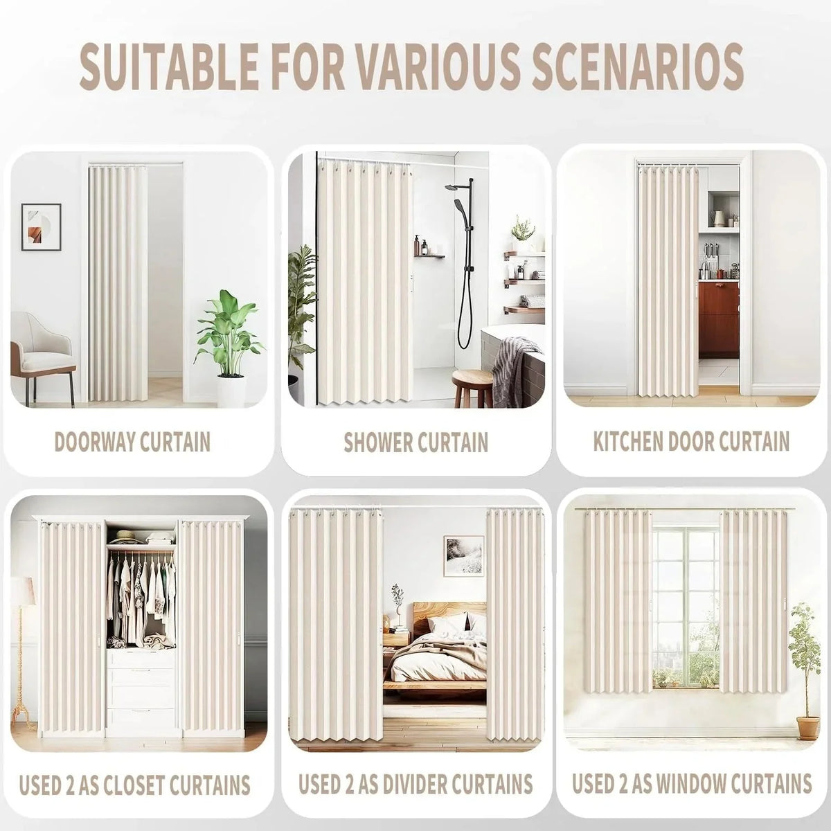 Pleated Folding Room Divider Curtain for Doorways