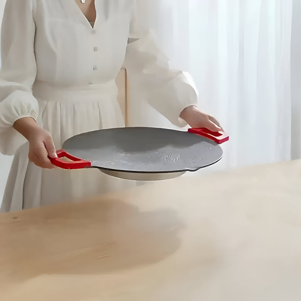 Plug-In Smokeless Cast Iron Countertop Grill Pan