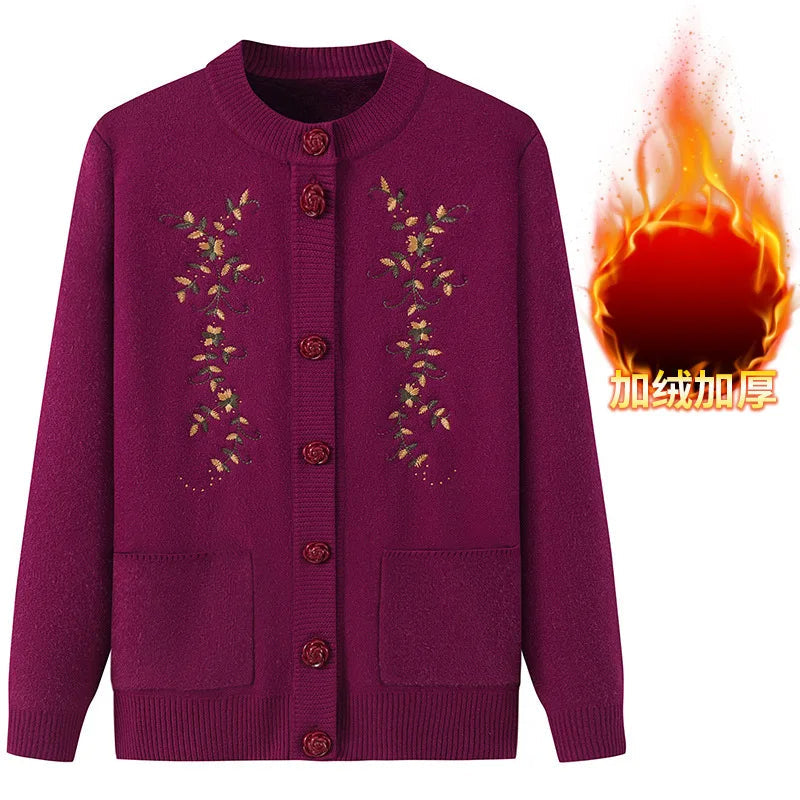 Plus-Size Velvet-Lined Knit Sweater