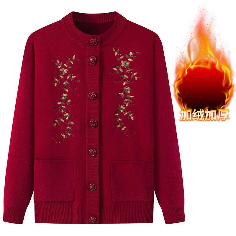 Plus-Size Velvet-Lined Knit Sweater