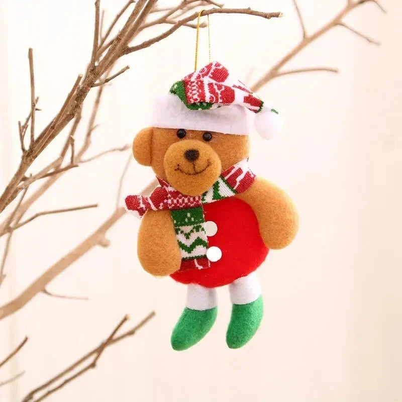 Plush Christmas Ornaments with Dangling Legs and Holiday Character Designs