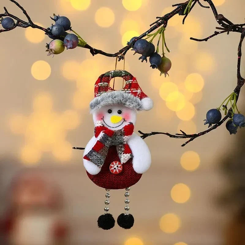 Plush Christmas Ornaments with Dangling Legs and Holiday Character Designs
