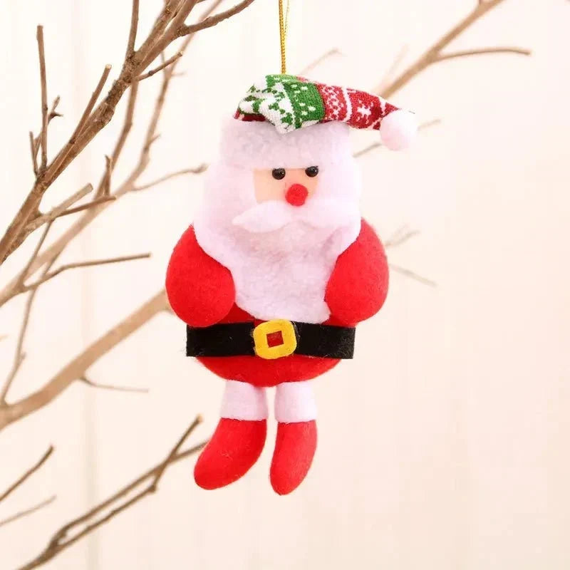 Plush Christmas Ornaments with Dangling Legs and Holiday Character Designs