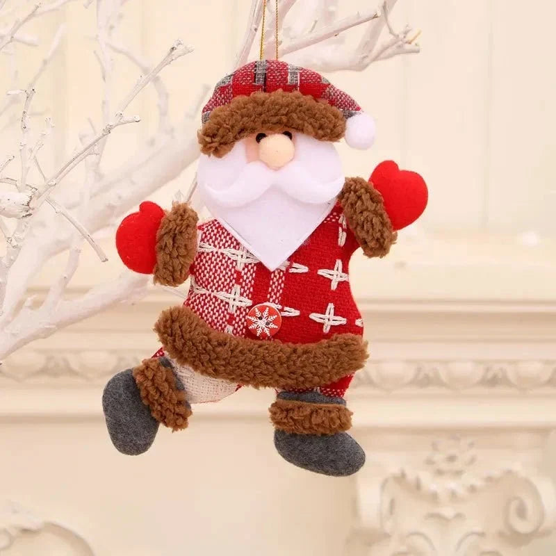 Plush Christmas Ornaments with Dangling Legs and Holiday Character Designs