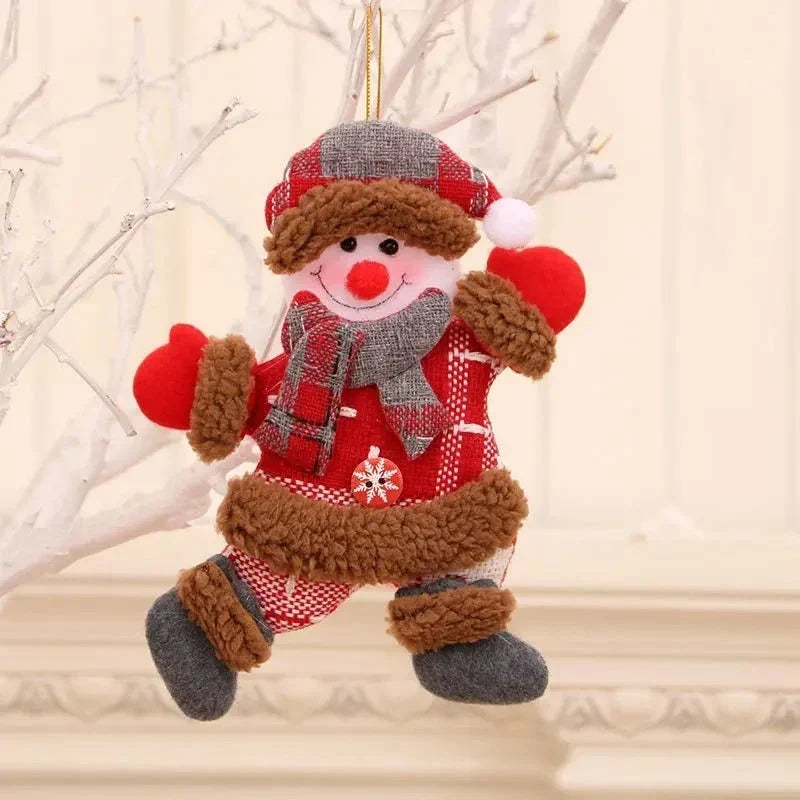 Plush Christmas Ornaments with Dangling Legs and Holiday Character Designs