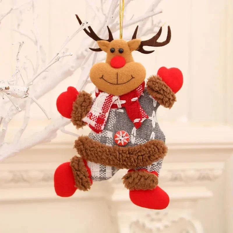 Plush Christmas Ornaments with Dangling Legs and Holiday Character Designs