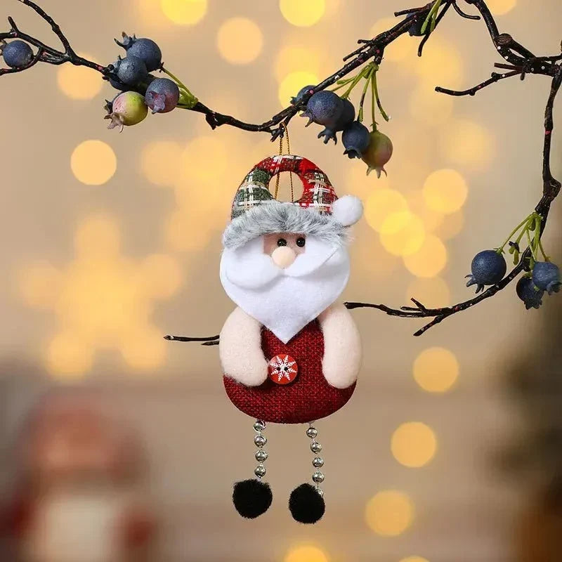 Plush Christmas Ornaments with Dangling Legs and Holiday Character Designs