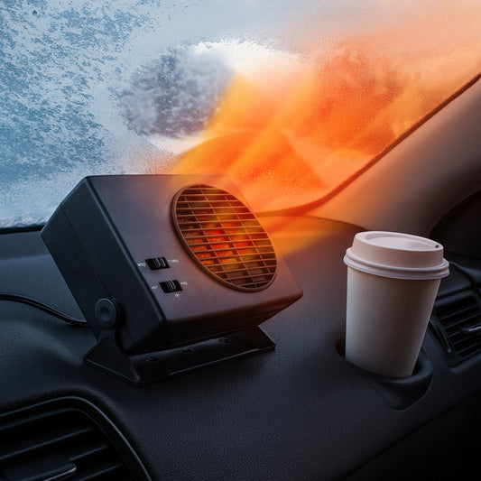 Portable 12V Ceramic Car Fan Heater with Rapid Cabin Heating and Heat Modes