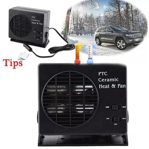 Portable 12V Ceramic Car Fan Heater with Rapid Cabin Heating and Heat Modes
