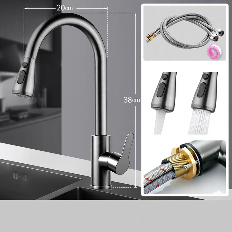 Pull-Down Kitchen Faucet with Ceramic Valve