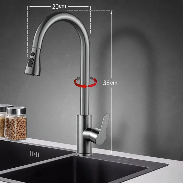 Pull-Down Kitchen Faucet with Ceramic Valve