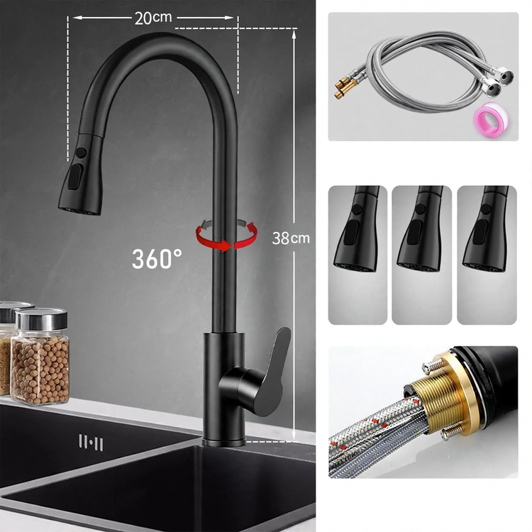 Pull-Down Kitchen Faucet with Ceramic Valve