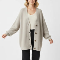 Oversized Ribbed Knit Cardigan for Women