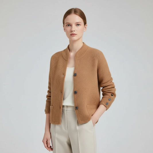 Button Front Knit Jacket for Women 