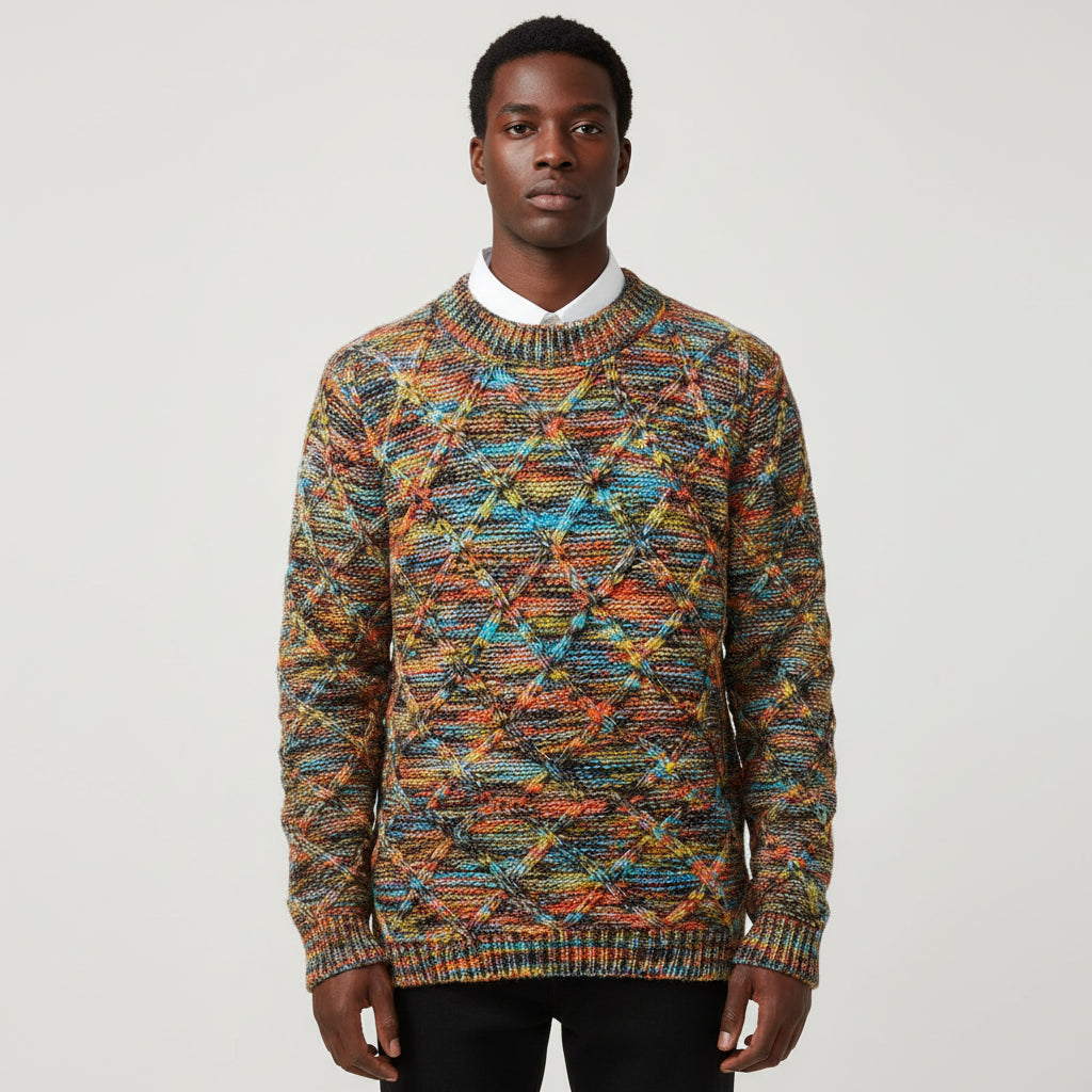 Crew Neck Knit Sweater for Men 