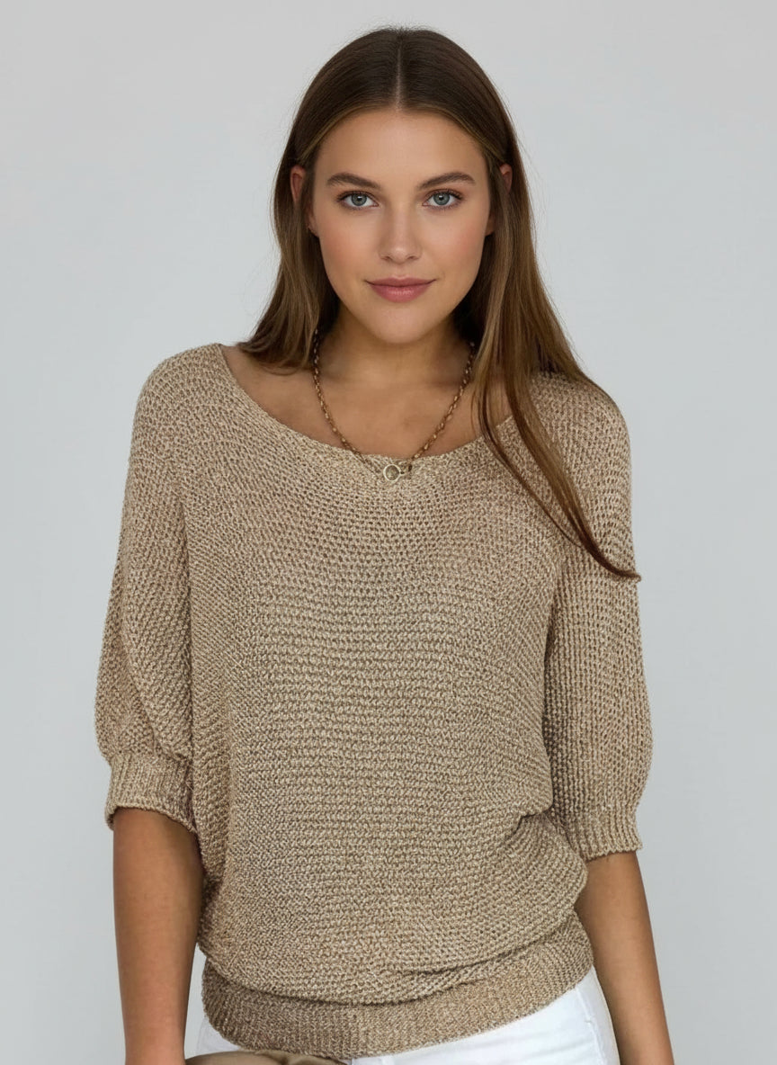 Short Sleeve Knit Sweater for Women 