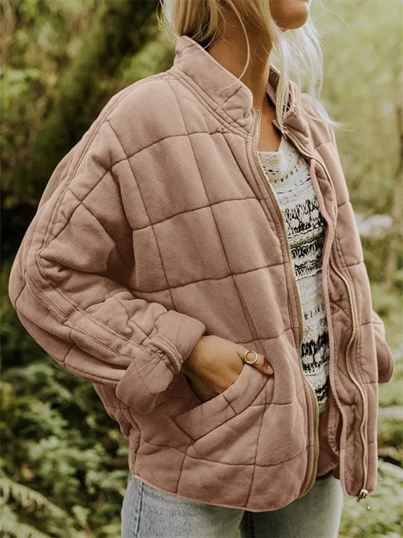 Image of Reba | Women's Quilted Bomber Zip-Up Jacket