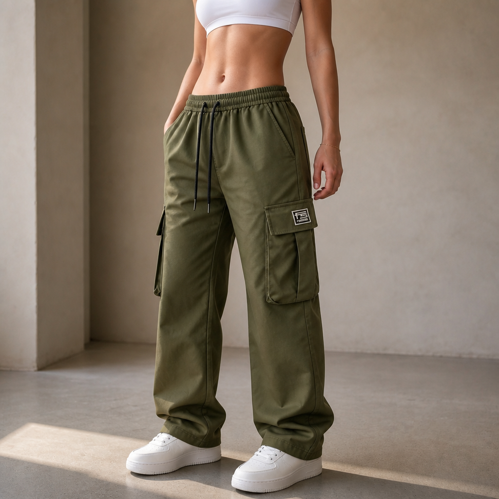 Relaxed Straight-Leg Cargo Pants