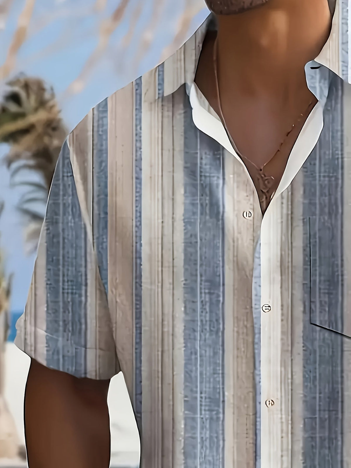 Relaxed Striped Short-Sleeve Shirt