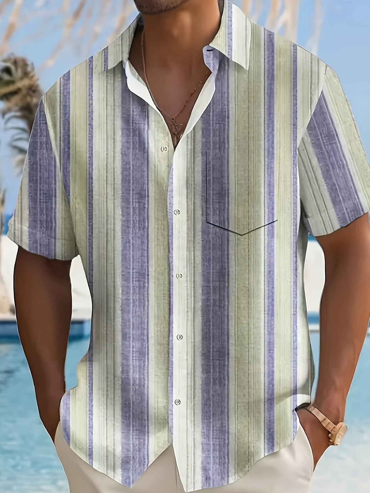 Relaxed Striped Short-Sleeve Shirt