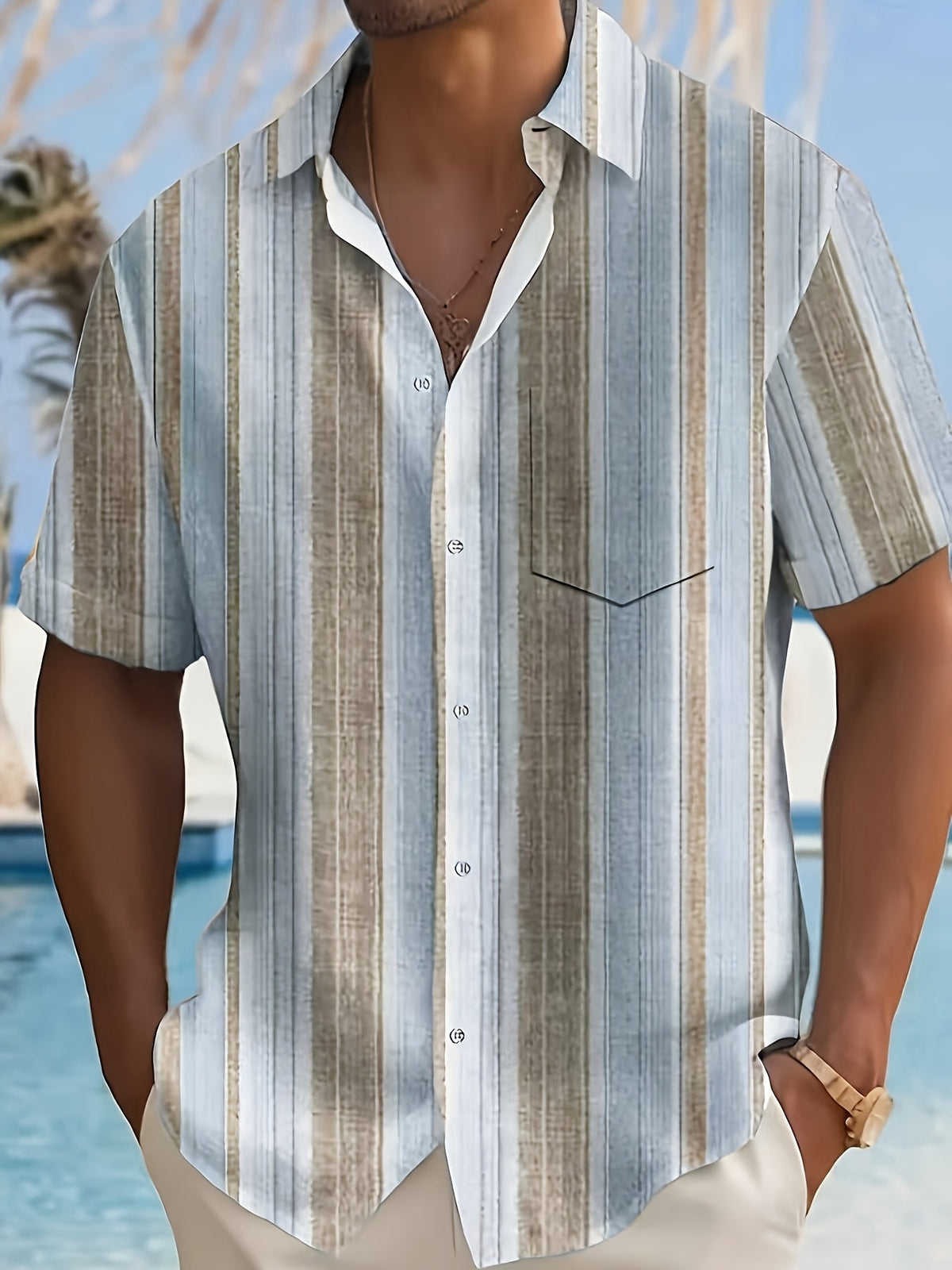 Relaxed Striped Short-Sleeve Shirt