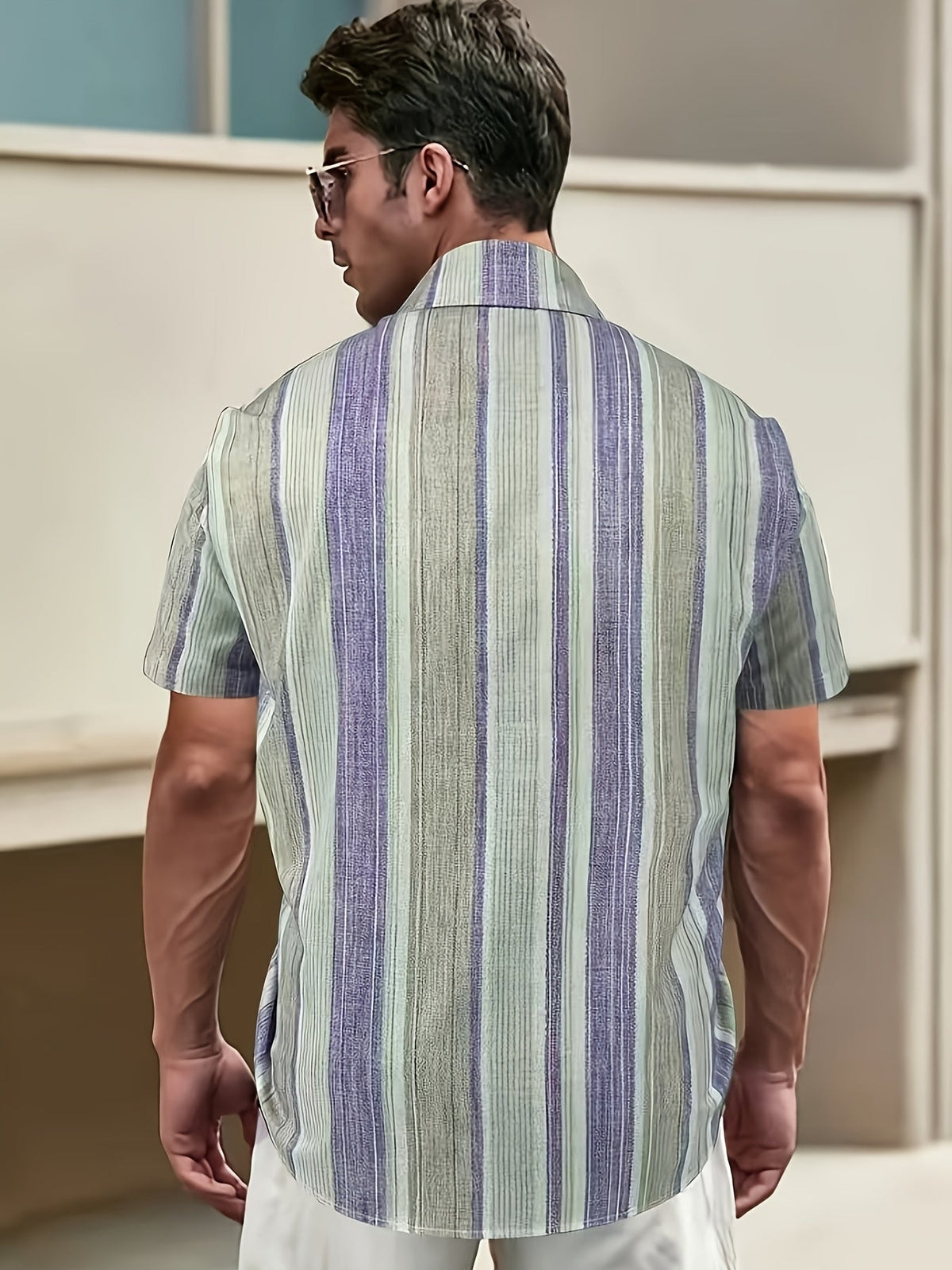 Relaxed Striped Short-Sleeve Shirt