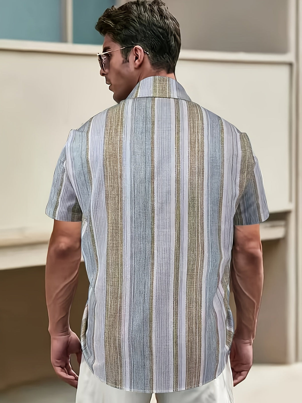 Relaxed Striped Short-Sleeve Shirt