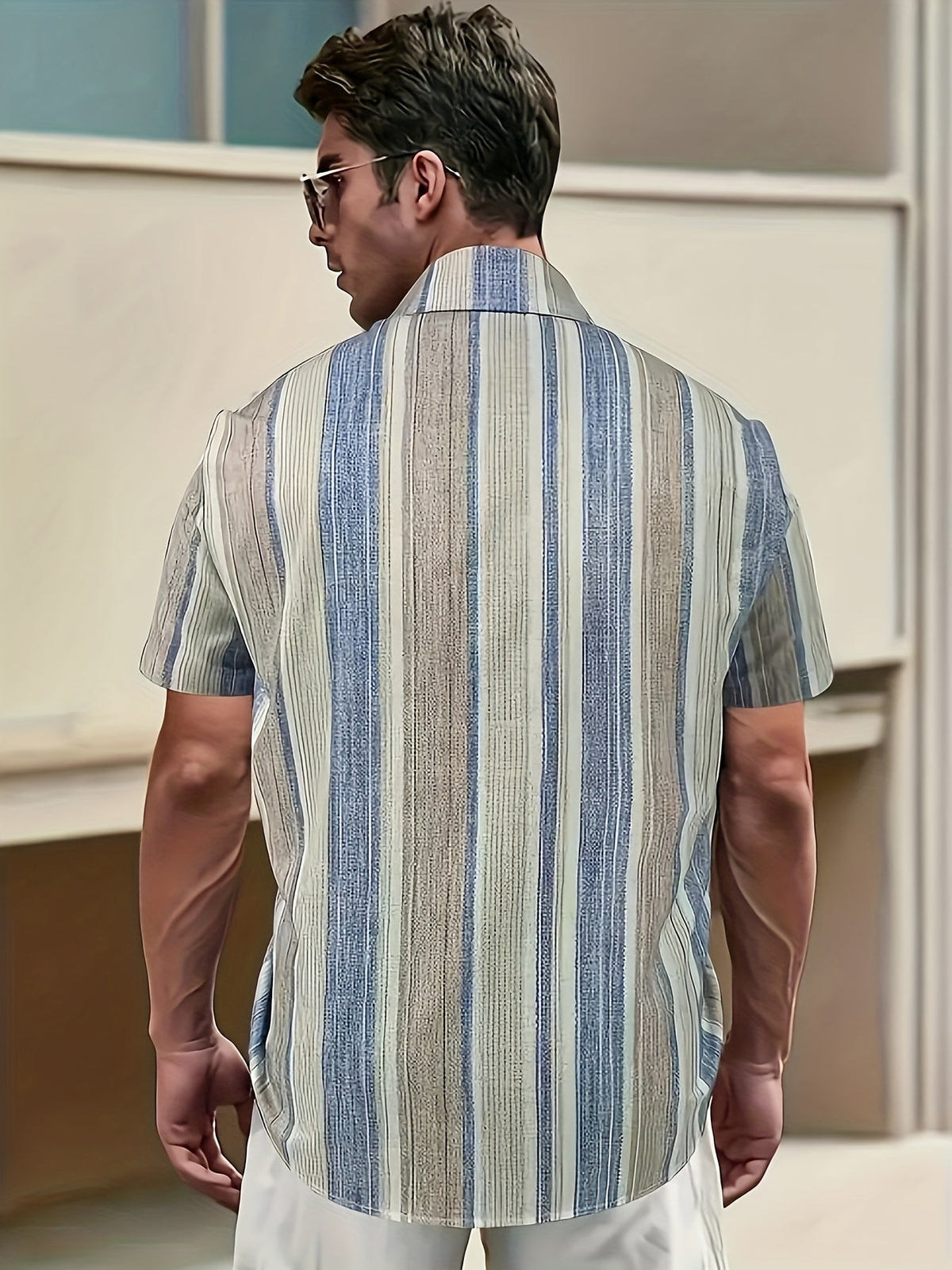 Relaxed Striped Short-Sleeve Shirt